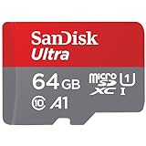 SanDisk Ultra Android microSDXC UHS-I Speicherkarte 64 GB + Adapter (Für Smartphones und Tablets, A1, Class 10, U1, Full HD-Videos, bis zu 140 MB/s Lesegeschwindigkeit)