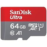 SanDisk Ultra Android microSDXC UHS-I Speicherkarte 64 GB + Adapter (Für Smartphones und Tablets, A1, Class 10, U1, Full HD-Videos, bis zu 140 MB/s Lesegeschwindigkeit)