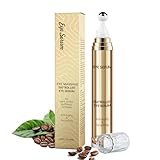 Koffein Augenserum, 20ML Augencreme Gegen Augenringe und Schwellungen, Augenpflege, Anti-Aging-Augenserum mit 360°-Massageball, Reduziert Tränensäcke, Falten und Feine Linien