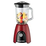 Russell Hobbs Standmixer [Smoothie Maker] Mixer (Blender, 1,5L Glasbehälter, 2 Stufen und Pulse-Funktion, BPA-frei, Edelstahlmesser, 850 Watt Hochstleistung) Desire Rot 27120-56