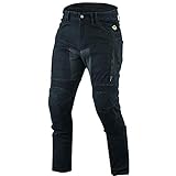 BOSMOTO Herren Motorradhose Manner Motorradjeans Denim Motorrad Hose Mit Protektoren (34x32, Black)