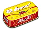 El Manar 10x Sardinen Dosen 125g - Nach mediterraner Tunesischer Art - 10x 125g Dosen – Hohes Omega-3-Gehalt (scharf mit Harissa)