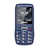 Guwet D1 Mobile Seniorenhandy ohne Vertrag, Phone3, Dual SIM mit Notruftaste, Rentner Handy große Tasten, 1600 mAh Akku Lange Standby-Zeit Blau