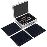 MATANA Premium Aluminium Münzkoffer mit 6 Tabletts und Zahlenschloss - Für Alle Münzgrößen, bis zu 112 Stück - Robust & Praktisch