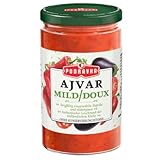 PUF Ajvar Mild Glas Gemüsedip eine köstliche traditionelle Beilage Soße Sauce 350 gramm