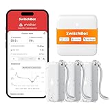 SwitchBot WLAN Hygrometer Thermometer Innen Außen 3 Pack with Hub Mini Matter, IP65 Wasserdichter Temperatur- und Feuchtigkeitssensor mit App Benachrichtigung und kostenlose Datenspeicherung