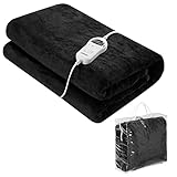 Monzana® Heizdecke 180x130cm 10 Heizstufen Timer Abschaltautomatik Wärmeunterbett Wärmedecke Kuscheldecke Bett Anthrazit