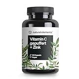 Vitamin C - 120 Kapseln - Hochdosiert mit 1000mg + 15mg Zink - Pflanzlich fermentiert & gepuffert (pH-neutral, säurefrei, magenschonend) - Laborgeprüft, vegan und in Deutschland produziert