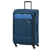 paklite Reisekoffer 4 Rollen, Weichschalen Rollkoffer groß, erweiterbar, DERBY, Stilvoller Trolley mit Dehnfalte, TSA Schloss, 77 cm, 102 - 115 Liter