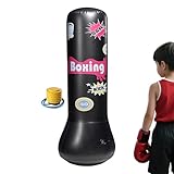 Kinder-Boxsack, 65 x 120 cm, rutschfest, aufblasbar, Trainingstasche für Kleinkinder, mit Fußpumpe, PVC, freistehendes Boxspielzeug für Zuhause, Fitnessstudio oder Spielbereich