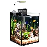 Craftsboys Aquarium-Starter-Kits, Nano-Glas-Aquarium mit Filter, LED-Licht für Aquascape DIY kleines Betta-Fischbecken