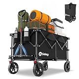 Sekey XXL Plus Bollerwagen Faltbar 200L 200KG Tragkraft, Faltbarer Bollerwagen Geländetauglich mit Bremsen, Handwagen Patentiert Klappbar aus Vier Richtungen, XXL-PlusG 4010, Tiefschwarz