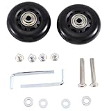 GIWFBQTR Set Bestehend Aus 2 Ersatzrädern für Koffer und Reisetaschen 60x18mm Schwenkrollen Schwarz mit Kugellager Reparatursets