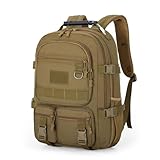 AHTCPO Taktischer Rucksack, MilitäR, Outdoor Große Kapazität Mehrschichtig Robuster Molle Rucksack für Reisen Im Freien(Khaki)