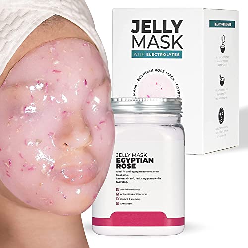 BRÜUN Peel-Off Egyptian Rose Jelly Mask for Face Care – A 23 fl oz Rubber Mask Jar for 30 to 35 Treatments – A Skin Care Moisturizing Gel Mask of Spa Set for Men, Women and Adults