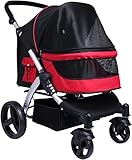 Hundebuggy Haustier-Tragetasche für Hunde und Katzen, atmungsaktives Design, verstellbarer Griff, Kinderwagen für alle Rassen