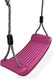 HOQ Schaukel-Sitz - verstellbares Schaukel-Brett - rutschfeste, wetterfeste Kinder-Schaukel - Garten- & Spielplatz-Zubehör - Indoor & Outdoor - Pink