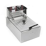 2500W Fritteuse Friteuse Edelstahl, 5.5L Elektrofritteuse Elektro Fritteuse Gastro Kaltzone Fritose Deep Fryer Restaurants Gewerbliche Zwecke