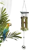 Tür-Windspiel, 66 cm, Holz-Windspiel, Outdoor-Windglocken, Kupfer-Schmetterling, Gartendekoration, Trauermelodie, Outdoor-Dekoration mit 8 Röhren für den Garten