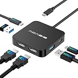 Laptop Docking Station Dual Monitor, ACASIS USB C Hub Dual HDMI, 100W PD, 2 HDMI Adapter 4K, 2 USB 3.0, 1 USB C 3.0, USB C Dock Kompatibel mit MacBook/Dell/HP/Surface/Steam Deck