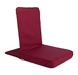 Bodhi Mandir Bodenstuhl XL | Meditationsstuhl mit dickem Sitzkissen | Komfortabler Bodensessel mit gepolsterter Rückenlehne | Waschbarer Bezug | Ideal für Freizeit, Yoga & Meditation (Bordeaux)