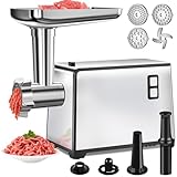 ZOLPINL Multifunktionaler Fleischwolf, elektrischer Fleischwolf, Wurstfüllmaschine, Lebensmittelwolf aus Edelstahl, geeignet für den Einsatz in der Küche zu Hause