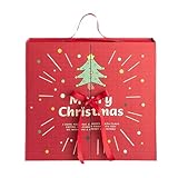 Adventskalender 2024 Weihnachts-Adventsgeschenkbox | 24 Tage Weihnachts-Adventsgeschenkbox | Nachfüllbarer Adventskalender | Adventskalender für | Weihnachtskalenderbox für Jungen (Red, One Size)