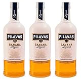 3x 700ml Pilavas Likör Banane 25% 2,1L griechischer Bananenlikör Liqueur Aperitif süßer Schnaps Absacker + Probiersachet 10ml Olivenöl