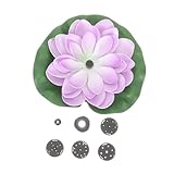 PartyKindom Solar Teichbrunnen Lotusblüte Stil Schwimmender Gartendekor Springbrunnen für Outdoor Wasserbecken Teich