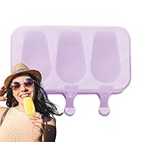 Italienische Eisformen, Kuchenformen, 3 Fächer, für Eisstangen, wiederverwendbare Silikonformen für Eis am Stiel und gefrorene Desserts wie Pudding und Lollipop