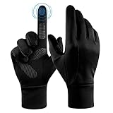 FanVince Handschuhe Herren Touchscreen Winterhandschuhe Winter Gloves Fahrrad Fahrradhandschuhe Schwarz Groß