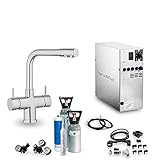 SPRUDELUX® Untertisch-Trinkwassersystem INOX Wassersprudler Inkl. 5-Wege-Sodaarmatur NOBIUS L-AUSLAUF! Profi-Wassersprudler, Privathaushalt. Spritziges Mineralwasser/Sprudelwasser (6kg CO2 Flasche)