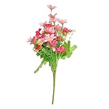 Blumenzucht im Freien, 28 Köpfe, Sprungorchidee, Gänseblümchen, 7 Gabeln, dekorative, Seidenblume, kleine frische Kunststoffblume Flaschengarten Pflanzen (Pink, One Size)