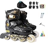 Verstellbare, professionelle Inline-Skates für Kinder und Erwachsene, Outdoor-Rollerblades für Jungen und Mädchen im Club, mit Schutzausrüstung und Aufbewahrungstasche