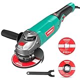 HYCHIKA Winkelschleifer 1200W, 3000-10000RPM mit 6 Geschwindigkeiten, Perfekt zum Schleifen Polieren, 2pcs 125mm Schleifscheiben, 1 Seitengriff, 1 Schutzhauben, 1 Schraubenschlüssel