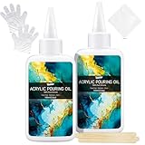 Silikonöl für Acrylfarben & Pouring Medium 200ml, Hochwertiges Silikonöl Pouring für Aquarell, Acrylmalerei und Andere Kunstformen, Dramatischer Zellaktivator & Acryl Pouring Zubehör
