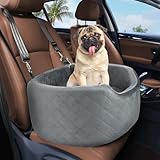 Hunde-Autositz für Kleine und Mittelgroße, Erhöhter Sitz, Abnehmbar und Waschbar, für Haustiere bis 15,9 kg, Reisebett Mit Dickem Memory-Schaum für Vordersitz