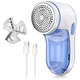 Fusselrasierer Elektrisch,Fabric Shaver,Tragbarer Fusselentferner Elektrisch mit USB Aufladbar und 1 Ersatzklingen,Lint Remover für Verschiedene Stoffe,entfernt kleine Knötchen (Blau)
