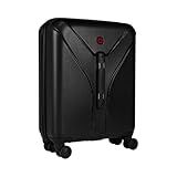 WENGER Ibex Medium Hartschalenkoffer mit 4 Rollen, Trolley, Mittelgroß, 64 (78) l, Sicherheitsschloss, Damen Herren, Reisen Urlaub, Schwarz, 612040