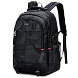 Schulrucksack, Teenager Jungen Schulranzen, Rucksack Herren 17.3 Zoll Laptop, Schwarz Ergonomie Tagesrucksack Schule Schultaschen Daypack Rucksäcke für Reise Universität Jungs Wasserdicht Groß 50CM