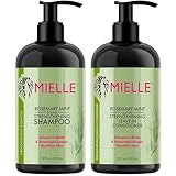 Mielle Rosmarin-Minz-Shampoo, angereichert mit Biotin, reinigt und stärkt schwaches und sprödes Haar, 340 ml, 2 Stück