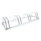 Wiltec Fahrradständer für 4 Fahrräder 124x39,5x19,5cm aus verzinktem Stahl und für Wandmontage geeignet Reihenparker Fahrradbügel