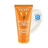 VICHY Sonnen-Fluid LSF 50, Für normale, Mischhaut und empfindliche Haut, Sonnencreme für das Gesicht, Schutz gegen breites UVA-UVB-Spektrum, Wasser-und schweißfest, Mattiert, Ideal Soleil, 50 ml