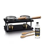 DeWok Doppel bis 4P. Set| gesundes Kochen ohne Strom & Gas ! Innenraum, Camping, Grillen, Raclette, Fondue, Wok, Tischwok