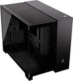 CORSAIR 2500X Small-Tower mATX-Doppelkammer-PC-Gehäuse – Gehärtetes Panoramaglas - Umgekehrte Verbindung Motherboard-Kompatibel – Keine Ventilatoren Inbegriffen – Schwarz