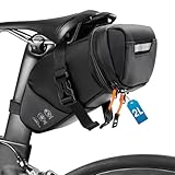 BHHTBB Satteltaschen für Fahrrad Wasserdicht Fahrrad Satteltasche Rennrad Tasche Sattel, Erweiterbar von 1,5L auf 2L Kapazität Fahrradsatteltasche mit Reflektierend für Gravelbike MTB