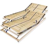 Sleepneo Lattenrost 160x200 cm verstellbares Kopf & Fußteil vormontiert Blauer Engel-Zertifizierung 42 Latten 7-Zonen Traglast 150kg Birkenschichtholz