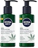 NIVEA MEN Sensitive Pro Gesichts- und Bartbalsam (150 ml), feuchtigkeitsspendende Creme mit Hanfsamenöl & Vitamin E, beruhigender, leichter Balsam für Bartträger (Packung mit 2)