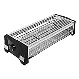 Elektro-Tischgrill Grill Elektro Elektrogrill 2200W schwarz für drinnen und draußen mit Temperaturregler und Auffangschale