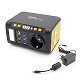 Technaxx Mini Powerstation TX-205 mit LED Panel, Lampe, 5X USB - 74Wh Powerbank 230V mit eingebauter Steckdose für Laptop, Handy, Mini-Kühlschrank etc., Kompatibel mit Solarladegeräten